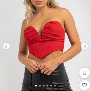 Princess Polly Red Cropped Corset Top